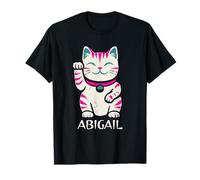 Abigail Lindo gatito agitando diseño de gato para niñas nombre Abigail Camiseta