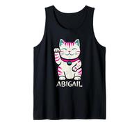 Abigail Lindo gatito agitando diseño de gato para niñas nombre Abigail Camiseta sin Mangas