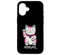 Abigail Lindo gatito agitando diseño de gato para niñas nombre Abigail Carcasa para iPhone 16