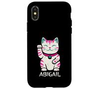 Abigail Lindo gatito agitando diseño de gato para niñas nombre Abigail Carcasa para iPhone X/XS