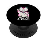 Abigail Lindo gatito agitando diseño de gato para niñas nombre Abigail PopSockets PopGrip Adhesivo