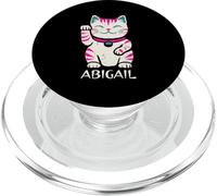 Abigail Lindo gatito agitando diseño de gato para niñas nombre Abigail PopSockets PopGrip para MagSafe