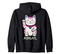 Abigail Lindo gatito agitando diseño de gato para niñas nombre Abigail Sudadera con Capucha