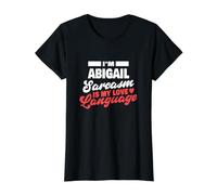 Abigail Sarcasmo Amor Lenguaje Diciendo Divertido Nombre Abigail Camiseta gráfica económica, Mujer, Negro, L