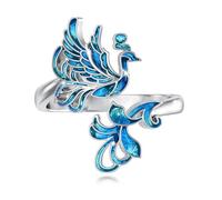 ABIGY Anillo Phoenix para mujer de plata de ley 925 Nirvana joyas ajustable azul Phoenix Ring Cumpleaños Aniversario Día de la Madre Navidad Regalo para Madre Esposa Hija