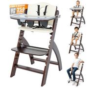 Abiie Beyond Wooden High Chair with Tray. The Perfect Adjustable Baby Highchair Solution for Your Babies and Toddlers or a.
