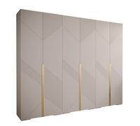 ABIKSMEBLE - Armario con Puertas Batientes - Armario Empotrado - Armario Ropero - Armario de Almacenamiento Manhattan RYFEL 7-3X Módulos - Blanco - 236,7 cm (Al) x 300 cm (An) x 47 cm (Pr)