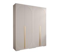 ABIKSMEBLE - Armario con Puertas Batientes - Armario Empotrado - Armario Ropero - Armario de Almacenamiento Manhattan RYFEL 5-2X Módulos - Blanco - 236,7 cm (Al) x 200 cm (An) x 47 cm (Pr)