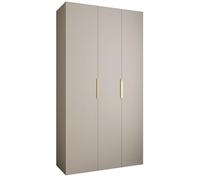 ABIKSMEBLE COMO 4 Armario con 3 Puertas - Armario para Ropa - Armario de Almacenamiento para Dormitorio, Habitación Juvenil, Habitación Infantil - 245,5x130x50cm - Cachemira, Cachemira, Dorado