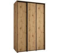 ABIKSMEBLE Davos 1 150 Armario Correderas Tres para Dormitorio - Armario Moderno, Barra y Estantes - 235,2x150x60 cm Artisan Artisan Nero