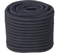 Abio Cuerda de polipropileno de 10 mm, 10 m, color negro, cuerda para tender la ropa, cuerda de albañilería, para exteriores, equipo del ejército alemán, cuerda tensora para tienda de campaña, cuerda