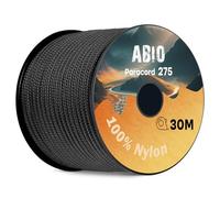 Abio Paracord 275 2,2 mm 30 m de nailon cuerda de nailon para pulseras, cuerdas tensoras para camping, tendedero, cuerda de albañilería, cuerda para tienda de campaña, kit de supervivencia, color