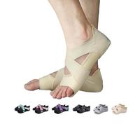 ABIRAM Calcetines de yoga sin dedos antideslizantes y correas, para pilates, barra, ballet, bikram, entrenamiento para mujeres