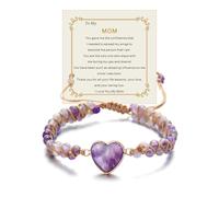 ABISIN Regalos para mamá, regalo para el día de la madre, cuerda trenzada ajustable, hecha a mano, pulsera inspiradora para el día de la madre, regalo de cumpleaños, joyería, Talla única, Acero aleado