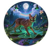Abisinia 1000 Piezas Rompecabezas Pet Gato Redondo Puzzle para Niños Adultos Regalos Originales Juegos De Puzzle para Aliviar El Estrés 1000pcs (67.5x67.5cm)