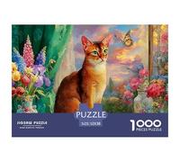 Abisinia Puzzle 1000 Piezas Linda Mascota, Clásicos Rompecabezas De Bricolaje, De Noches De Juegos Desafiantes, Colección De Arte, para Adultos Y Niños A Partir De 12 Años 52x38cm/1000pcs