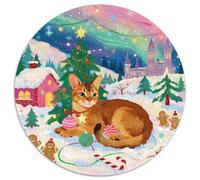 Abisinia Rompecabezas Redondo De 1000 Piezas Creativo Pet Gato Juegos Intelectuales Juguetes De Descompresión para Toda La Familia 1000pcs (67.5x67.5cm)