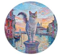 Abisinia Rompecabezas Redondo De 1000 Piezas Creativo Pet Gato Regalos De Alivio De Estrés para Toda La Familia 1000pcs (67.5x67.5cm)