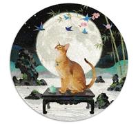 Abisinia Rompecabezas Redondo De 1000 Piezas Creativo Pet Gato Regalos Intelectual Desafío para Toda La Familia 1000pcs (67.5x67.5cm)