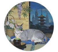 Abisinia Rompecabezas Redondo De 1000 Piezas Creativo Pet Gato Regalos Juguete EduGatoivo para Adultos 1000pcs (67.5x67.5cm)