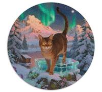 Abisinia Rompecabezas Redondo De 1000 Piezas Interactivo Pet Gato Regalos De Alivio De Estrés para Adultos 1000pcs (67.5x67.5cm)