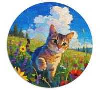 Abisinia Rompecabezas Redondo De 1000 Piezas Interactivo Pet Gato Regalos Juguete EduGatoivo para Adultos Y Niños 1000pcs (67.5x67.5cm)