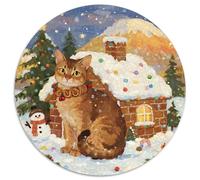 Abisinia Rompecabezas Redondo De 1000 Piezas Interactivo Pet Gato Regalos Juguetes De Descompresión para Adultos Y Niños 1000pcs (67.5x67.5cm)