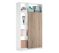 Abitti Mueble para Entrada Recibidor Neo Estilo Moderno Alto en Color Blanco Mate y Roble 100 cm