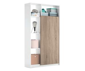 Abitti Mueble para Entrada Recibidor Neo Estilo Moderno Alto en Color Blanco Mate y Roble 100 cm