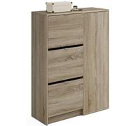 Abitti Zapatero Recibidor Multiestancia Botero Estilo Natural en Color Roble Cambrian con 3 Puertas y 2 Estantes Regiulables 122x85x37 cm