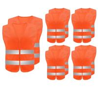 Abiyou 10PCS Chaleco Reflectante, Chaleco de Seguridad,Chaleco Reflectante de Seguridad,Chaleco de Seguridad de Alta Visibilidad,Auto Chaleco de Seguridad,para Correr,Conductor,Limpiadores(Naranja)