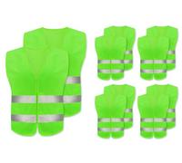 Abiyou 10PCS Chaleco Reflectante, Chaleco de Seguridad,Chaleco Reflectante de Seguridad,Chaleco de Seguridad de Alta Visibilidad,Auto Chaleco de Seguridad,para Correr,Conductor,Limpiadores(Verde)