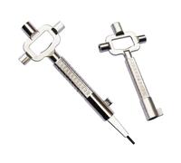 Abiyou 2 Piezas Llave de Construcción Universal, Llave Universal de Aleación de Zinc, Llave de Arquitecto, Llave de Leva Cerrajero, Llave Universal para Construcción, para Puertas y Ventanas (Plata)