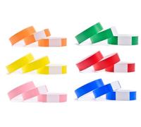 Abiyou 600 Piezas Pulseras Identificativas, Pulseras de Papel para Eventos, Pulseras de Papel Resistente al Agua, Papel Impermeables Pulseras, Pulseras para Fiestas, para Eventos Fiestas (6 Colores)
