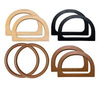 Abiyou 8 Piezas Madera Asas para Bolsos, Asas de Madera para Bolsas, Forma de D Asas para Bolsos, Asas de Madera Redondas, Asas de Repuesto para Bolsos, para Bolsa de Bricolaje(2 Estilos)