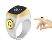Abiyou Anillo de Contador de Oración, Anillo Inteligente Tasbih, Contador de Anillos Musulmanes, Musulmana Digital Anillos, Musulmanes Digital Inteligente Contador (Blanco, 20MM)
