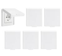 Abiyou Cubierta Toma Corriente, 6 Piezas Cubre Interruptor, Tapa Enchufes Pared Tipo 86, Tapa de Enchufe Autoadhesivo, Tipo 86 Impermeable Caja Enchufes Pared, para de Baño, Cocina, Dormitorio(Blanco)