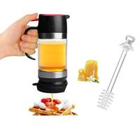 Abiyou Dispensador de Jarabe de Vidrio, 300ML Dispensador de Miel Antigoteo, Dispensádor de Miel de Cristal, Dispensádor de Mièl Sin Goteo Enviar Palitos de Mièl, para Mièl y Jarabe (Negro)