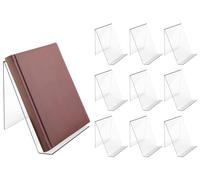Abiyou Soporte de Libro de Acrílico, 10PCS Soporte de Libro Acrílico Transparente, Soporte Acrílico para Libros, Portalibros de Acrílico, para Carteles, Folletos, Carteles de Menú, Revistas, Tarjeta