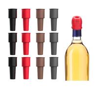Abiyou Tapones para Botellas de Vino, 12 Piezas Tapones de Vino Silicona, Silicona Tapones de Botella de Vino Reutilizable, Tapones para Botellas de Cristal, para Vino, Cerveza, Champán