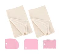 Abiyou Tela de Lino para Masa Pan, 6PCS Fermentación de Pan Tela Lino, 75 x 45CM Fermentacion Pan Enviar Raspador de, para Preparación de la Masa y la Cocción