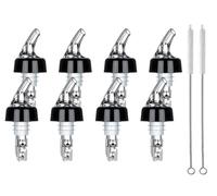 Abiyou Vertedor de Botellas, 8 Piezas Dosificador Auto Pour Boquillas, 2/3/4/5cl Cónica Boquillas Anti-Goteo Dispensador, Vertedores Dosificador Enviar Cepillo para Pajitas, para Cócteles, Vino