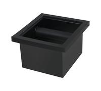 Abklopfbehälter für Siebträger,Bodenlose Klop-Rückstand-Box,Eingebettetes Design,Edelstahl Rectangular Knock Box für Milch-Teeeshops, Coffee-Shops,Schwarz