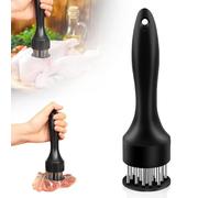 Ablandador de carne de acero inoxidable, mazo ablandador de carne 2025 con 21 agujas afiladas para ablandar y cocinar barbacoas, adobos, filetes, carne de res (negro)