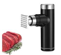 Ablandador de carne eléctrico de 25 W, máquina ablandadora de mano con cabezales de acero inoxidable, 6 niveles ajustables para carne de res, pollo, cerdo, carga USB 49 agujas black