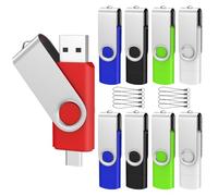 ABLAZE Pendrive 64GB 10 Unidades OTG Memorias USB 2.0 Tipo C 64 GB Compatible con i-Phone 16/15, Smartphones Android, Ordenadores, Tablets, Mac, iPad y PC