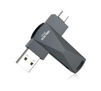 ABLAZE Unidad flash USB C de 256 GB, doble USB 3.0 + unidad flash tipo C compatible con iPhone 16/15, smartphone Android, computadora, tableta, Mac portátil (gris oscuro)