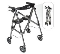 Able Life - Andador ligero y plegable de 4 ruedas con asiento y frenos bloqueables para personas mayores, nogal negro (elegible para alivio del IVA en el Reino Unido)