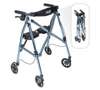 Able Life Space Saver Rollator, Andadores Ancianos 4 Ruedas, Rollator de Aluminio Para Mayores Y Adultos, Plegable Con Freno Y Asiento, Azul Cobalto