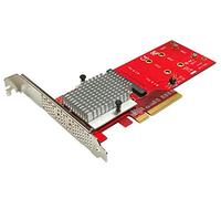 Ableconn PEXM2-130 Dual M.2 PCIe NVMe SSD - Tarjeta adaptadora PCI Express 3.0 x8 / x16 Compatible con 2X M.2 NGFF (M-Key) PCIe NVMe SSD para Mac y PC (ASMedia ASM2824 Switch) - Adaptador PCIe NVMe